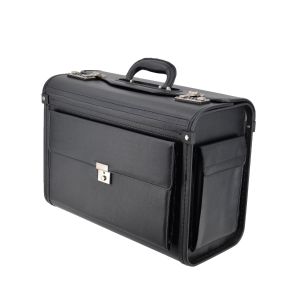 SONOVO Pilotenkoffer Leder schwarz 2300