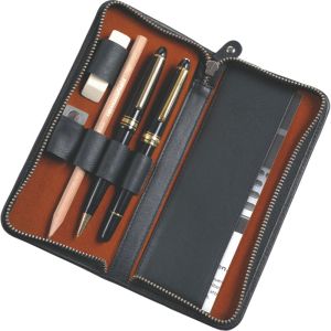 Alassio 2638 Schreibgeräteetui Leder schwarz