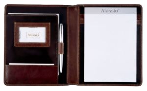 Alassio 30057 Schreibmappe A5 MONACO Leder dunkelbraun-antik