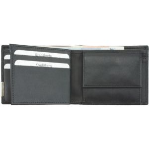 Alassio 42131 Geldbörse mit Metallemblem im Querformat Leder schwarz