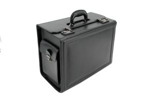 Pilotenkoffer Leder schwarz