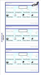 Divebook 81032 Logbuch Einlagen TRIPLE für 300 Tauchgänge Papier weiß