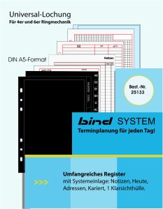 bind B25133 Systemeinlage Startpaket A5 Papier weiß