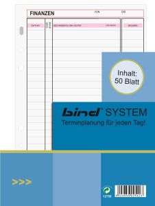 bind B2543 Systemeinlage FINANZEN A5 Papier weiß