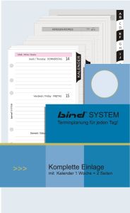 Einlage A6 Kalender 2026 1 Woche = 2 Seiten
