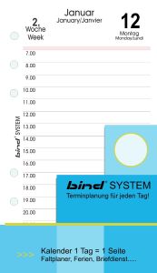 Einlage A6 Kalender 2026 1 Tag = 1 Seite