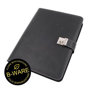 Alassio E31513 Dokumentenmappe A4 mit Schloss Leder schwarz